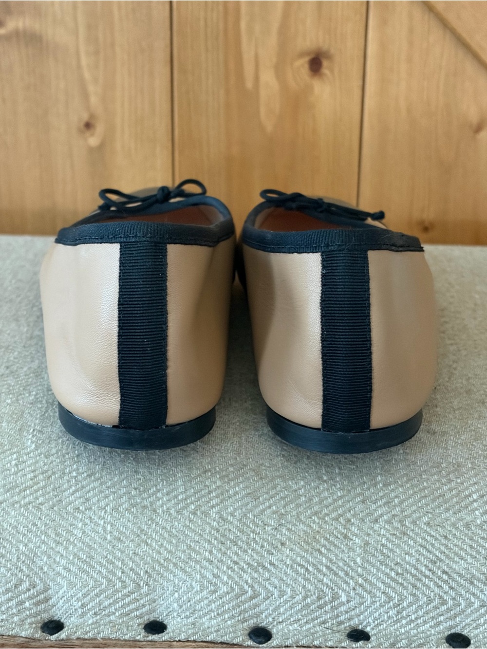 J. Crew Cap Toe Ballet Flats in Tan and Black | Size 8 - Picture 4 of 10